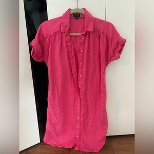 J Crew Baird McNutt Hot Pink 100% Linen Dress XXS
